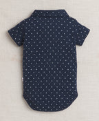 Bumzee Navy & Beige Graphic Print Bodysuit & Short Set, Half Sleeves, 100% Cotton