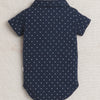 Boys 100% Cotton Star Bodysuit & Short Set - Navy & Beige