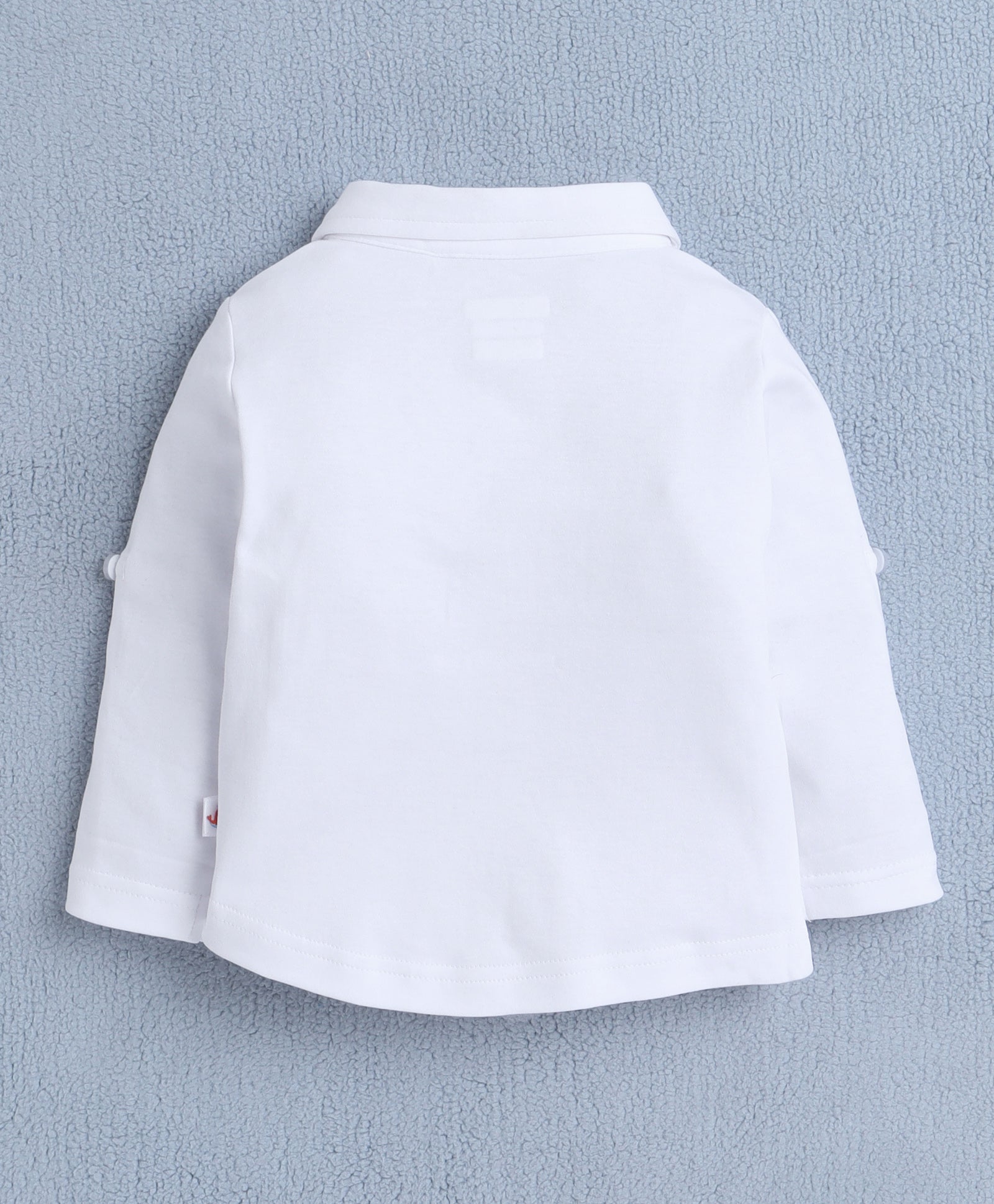 BUMZEE White & Green Boys Full Sleeves Shirt Waistcoat & Short Set With Applique Bow
