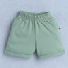BUMZEE White & Green Boys Full Sleeves Shirt Waistcoat & Short Set With Applique Bow