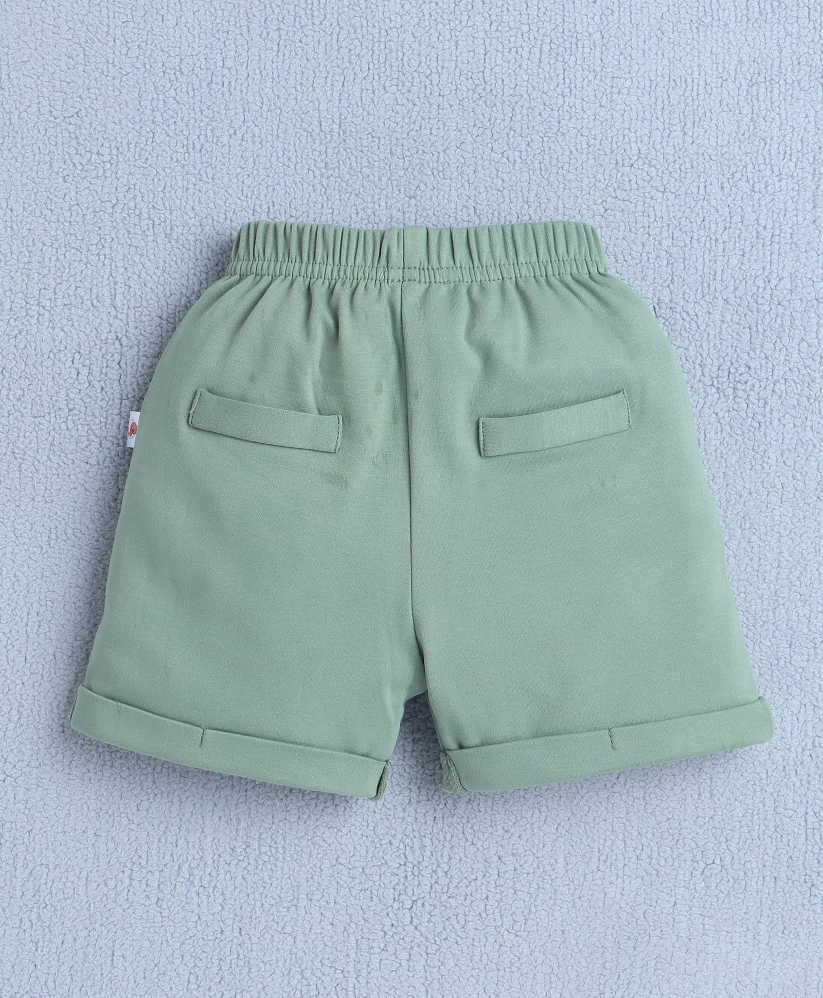 BUMZEE White & Green Boys Full Sleeves Shirt Waistcoat & Short Set With Applique Bow