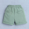BUMZEE White & Green Boys Full Sleeves Shirt Waistcoat & Short Set With Applique Bow