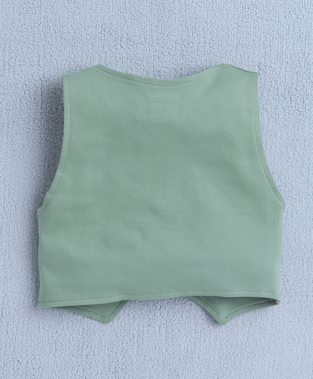 Bumzee White & Green Formal Set, Full Sleeves, 100% Cotton, with Waistcoat (Style Peb10160)