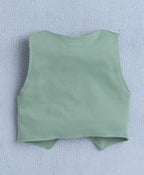 Bumzee White & Green Formal Set, Full Sleeves, 100% Cotton, with Waistcoat (Style Peb10160)