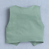 BUMZEE White & Green Boys Full Sleeves Shirt Waistcoat & Short Set With Applique Bow