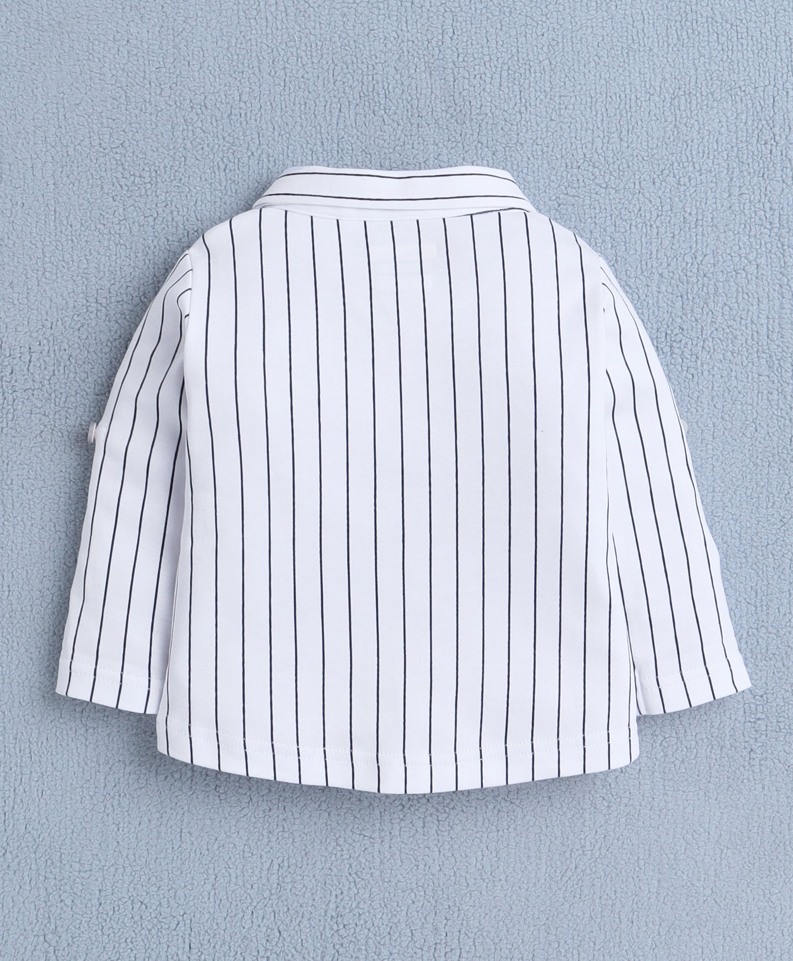 Boys 100% Cotton Stripes Formal Set - White & Red
