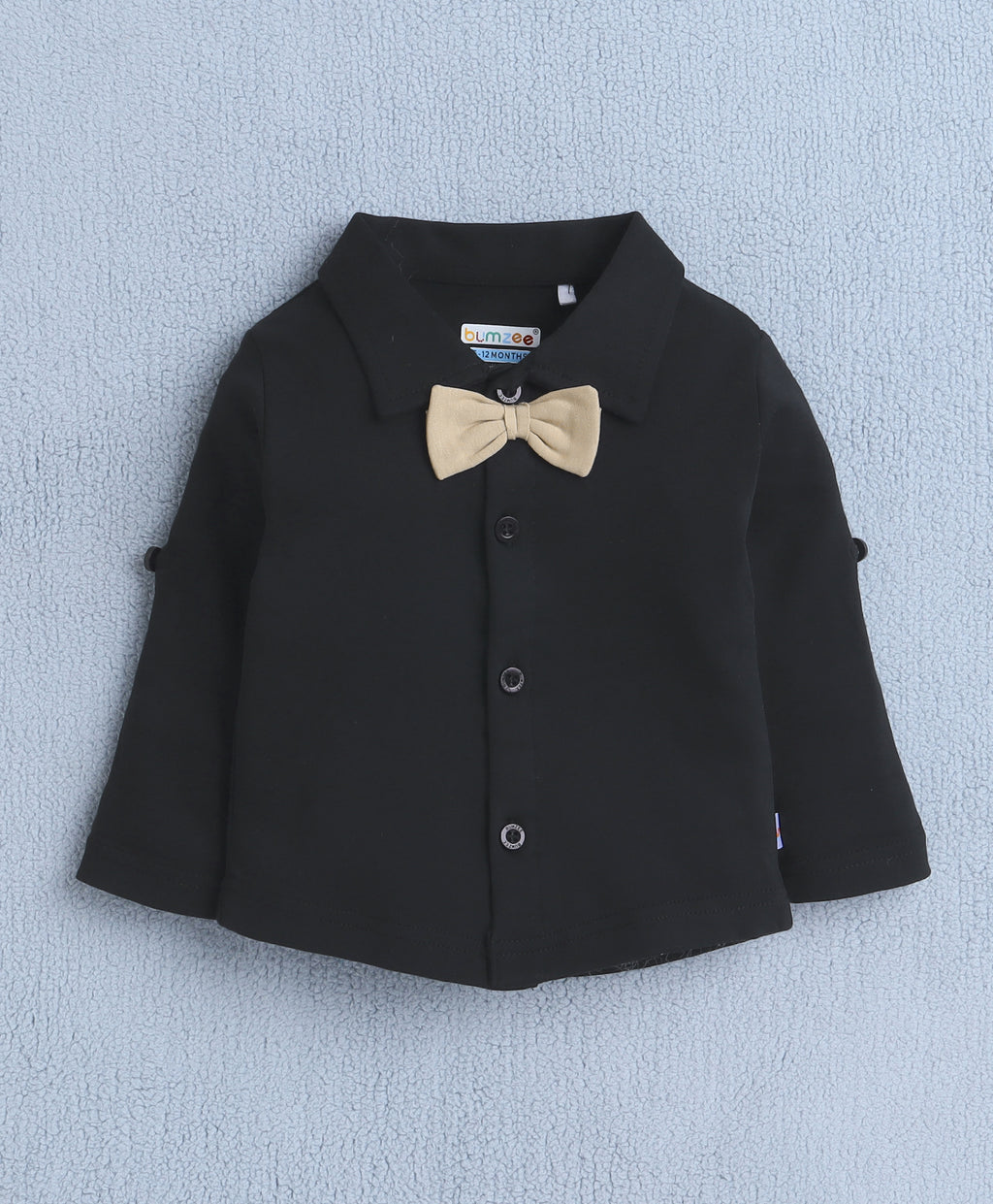 Bumzee Black & Beige Formal Set, Full Sleeves, 100% Cotton, with Waistcoat (Style Peb10162)