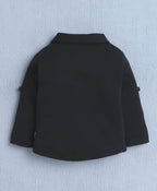 Bumzee Black & Beige Formal Set, Full Sleeves, 100% Cotton, with Waistcoat (Style Peb10162)
