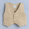 BUMZEE Black & Beige Boys Full Sleeves Shirt Waistcoat & Short Set With Applique Bow