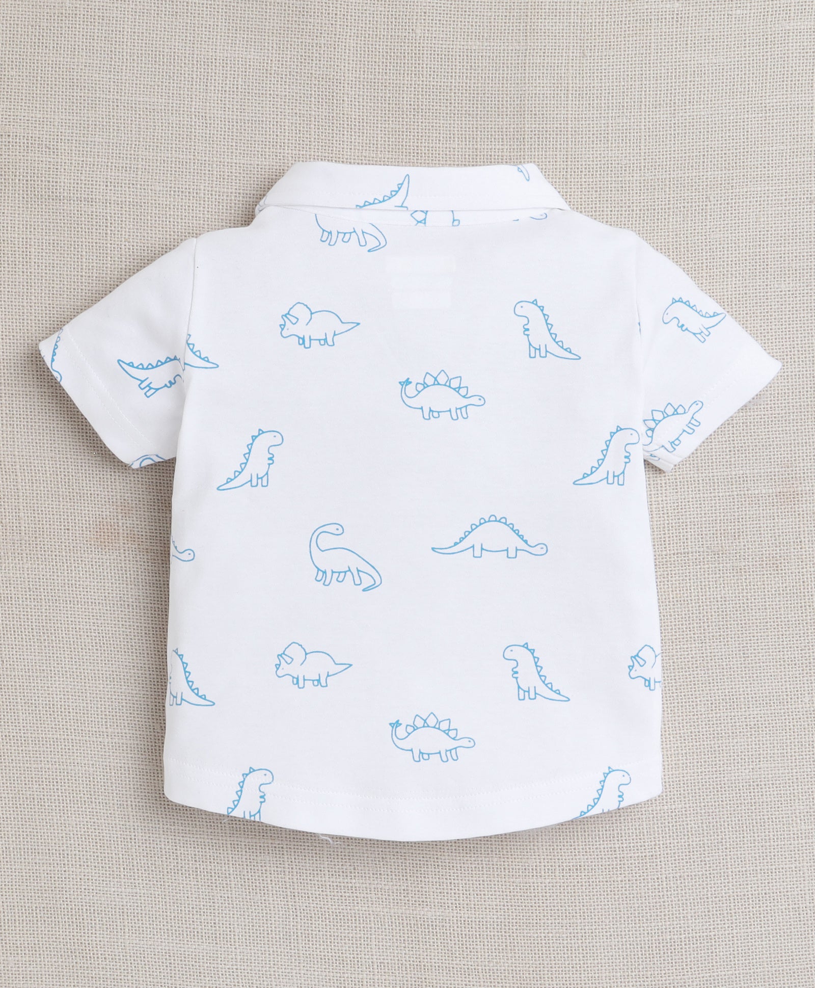 BUMZEE White & Sky Blue Boys Half Sleeves Shirt & Short Set With Bow Suspender & Cap