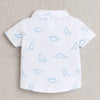 BUMZEE White & Sky Blue Boys Half Sleeves Shirt & Short Set With Bow Suspender & Cap