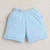 BUMZEE White & Sky Blue Boys Half Sleeves Shirt & Short Set With Bow Suspender & Cap