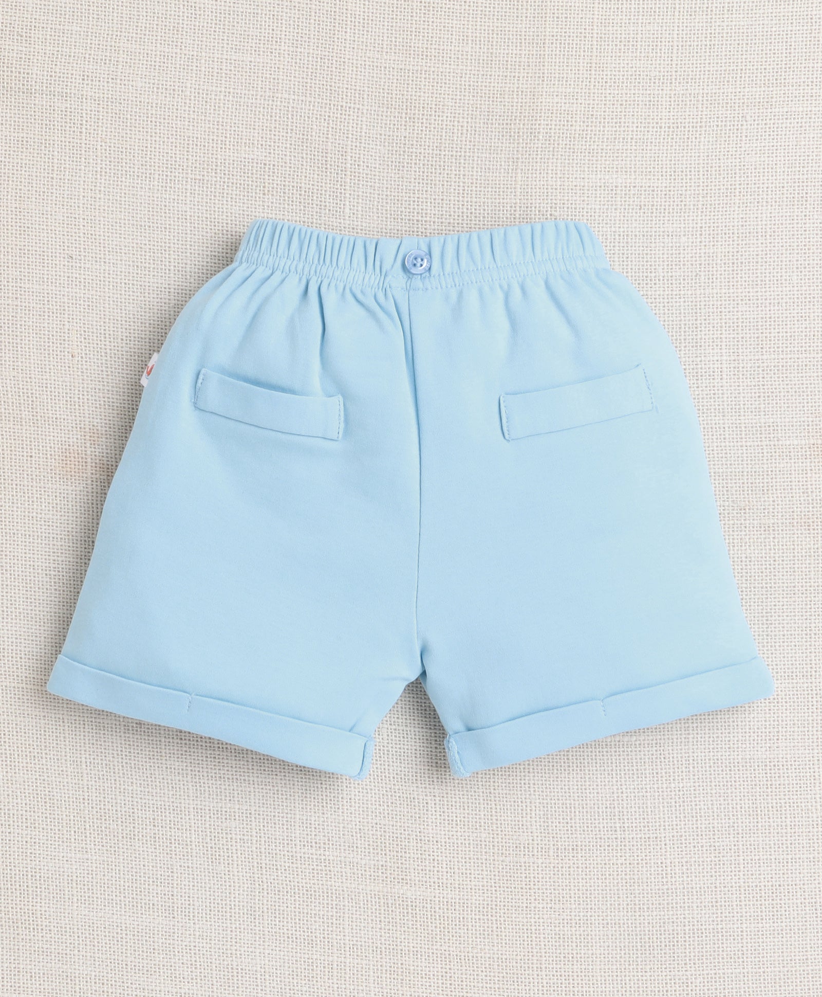 BUMZEE White & Sky Blue Boys Half Sleeves Shirt & Short Set With Bow Suspender & Cap