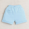 BUMZEE White & Sky Blue Boys Half Sleeves Shirt & Short Set With Bow Suspender & Cap