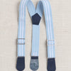 BUMZEE White & Sky Blue Boys Half Sleeves Shirt & Short Set With Bow Suspender & Cap