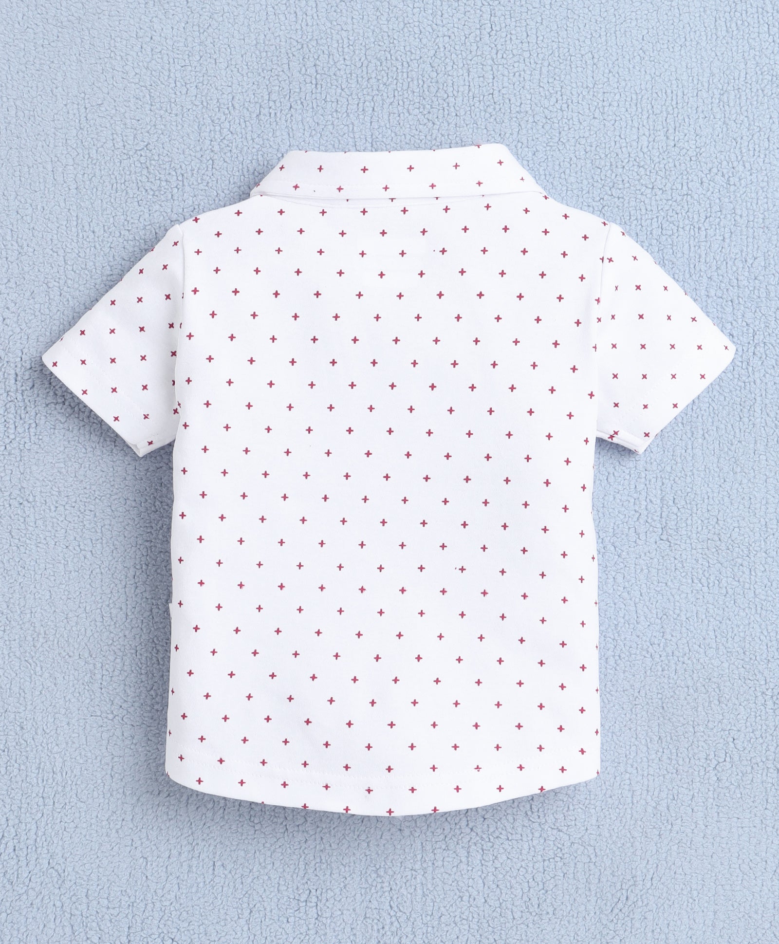 Boys 100% Cotton Star Formal Set - White & Red