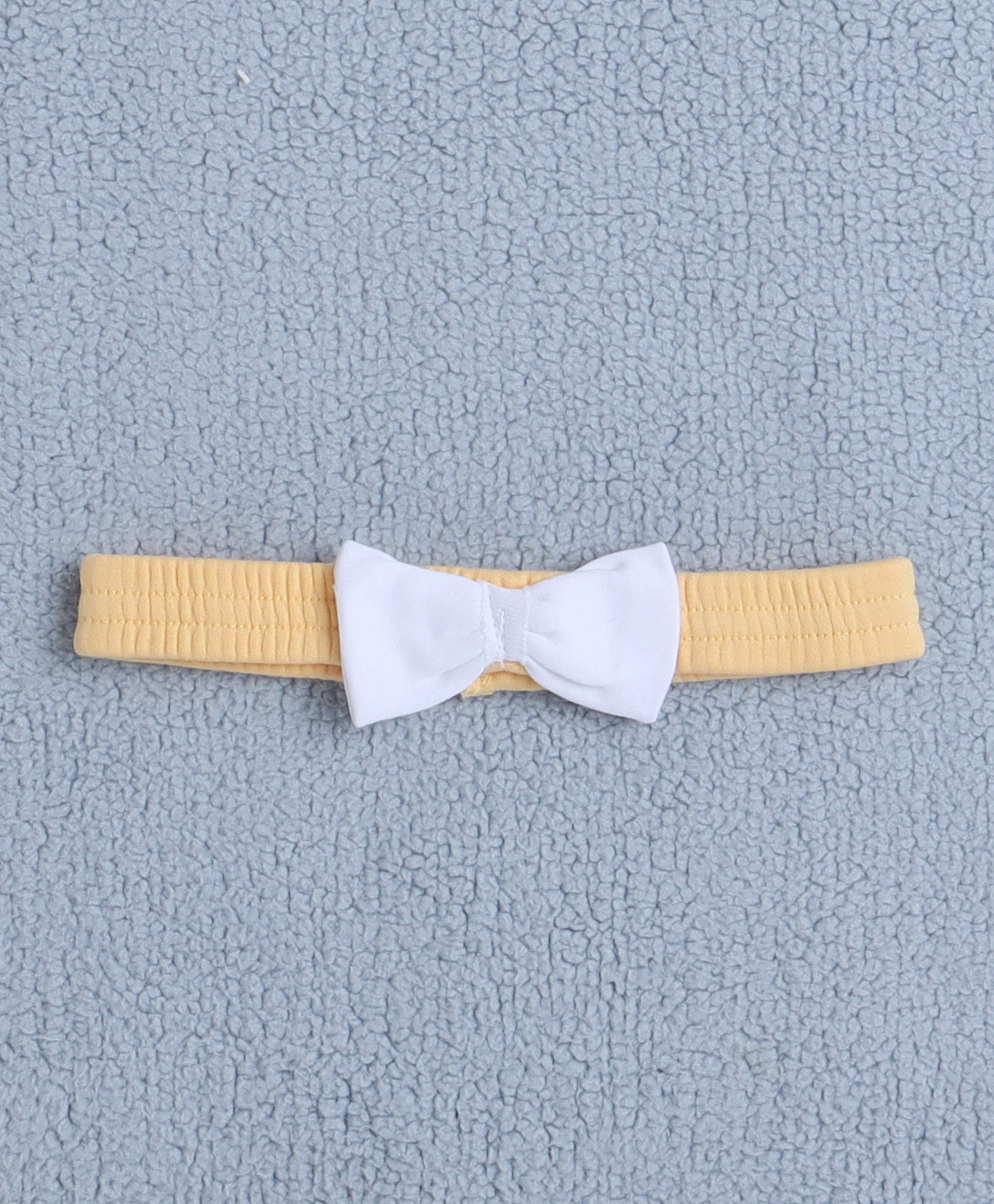 Yellow Girls Cap Sleeves Cotton Frock With Headband