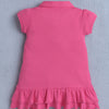 Pink Girls Cap Sleeves Cotton Frock With Headband