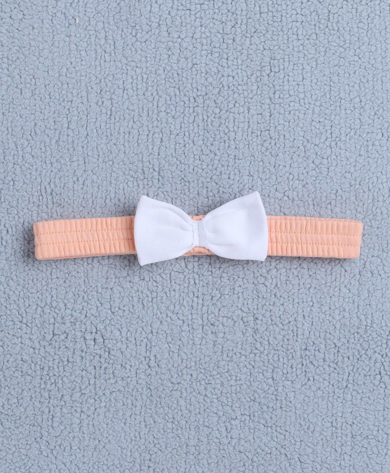 Peach Girls Cap Sleeves Cotton Frock With Headband