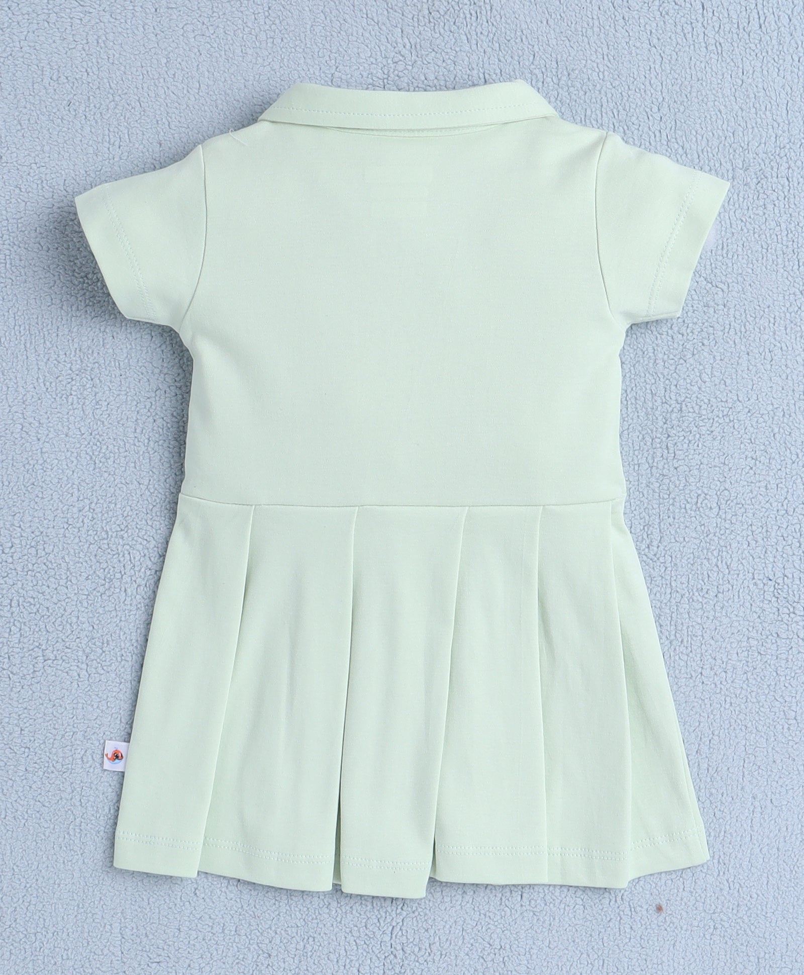Pista Green Girls Half Sleeves Cotton Frock With Headband