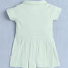 Pista Green Girls Half Sleeves Cotton Frock With Headband