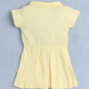 Yellow Girls Half Sleeves Cotton Frock With Headband