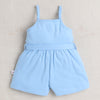 Girls 100% Cotton Frill Detailing Jumpsuit - Sky Blue