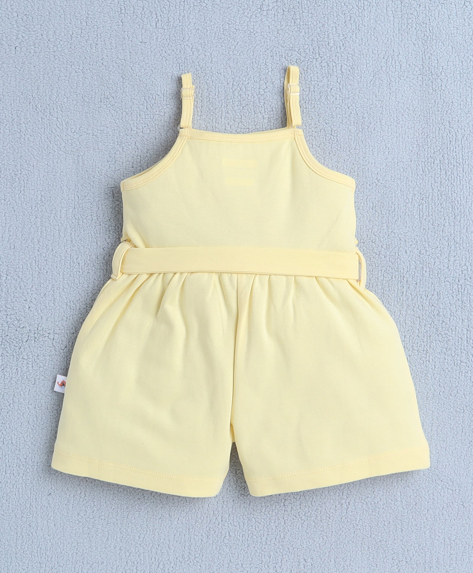 Girls 100% Cotton Frill Detailing Jumpsuit - Yellow