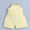 Girls 100% Cotton Frill Detailing Jumpsuit - Yellow