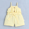 Girls 100% Cotton Frill Detailing Jumpsuit - Yellow