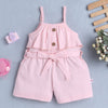 Girls 100% Cotton Frill Detailing Jumpsuit - Baby Pink