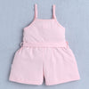 Girls 100% Cotton Frill Detailing Jumpsuit - Baby Pink