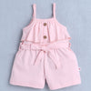 Girls 100% Cotton Frill Detailing Jumpsuit - Baby Pink
