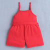 Girls 100% Cotton Frill Detailing Jumpsuit - Red