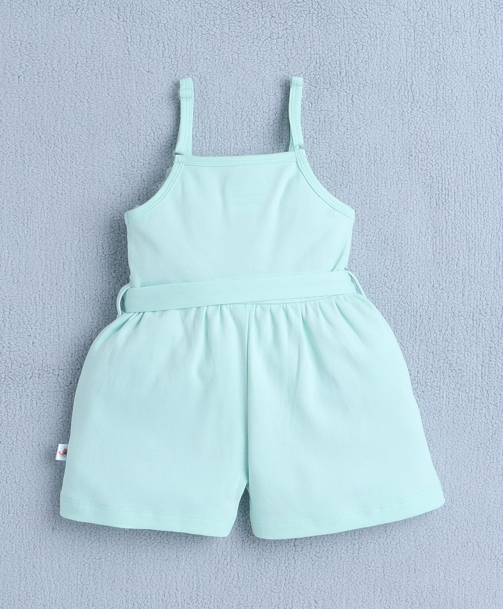 Girls 100% Cotton Frill Detailing Jumpsuit - Mint Green