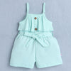 Girls 100% Cotton Frill Detailing Jumpsuit - Mint Green