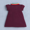 Wine Girls Cap Sleeves Cotton Frock