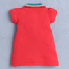 Red Girls Cap Sleeves Cotton Frock
