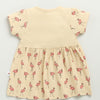 Beige Girls Cap Sleeves Cotton Knee Length Frock