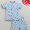 BUMZEE Sky Blue Baby Boys Half Sleeves Jabla & Short Set
