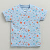 BUMZEE Sky Blue Baby Boys Half Sleeves Jabla & Short Set