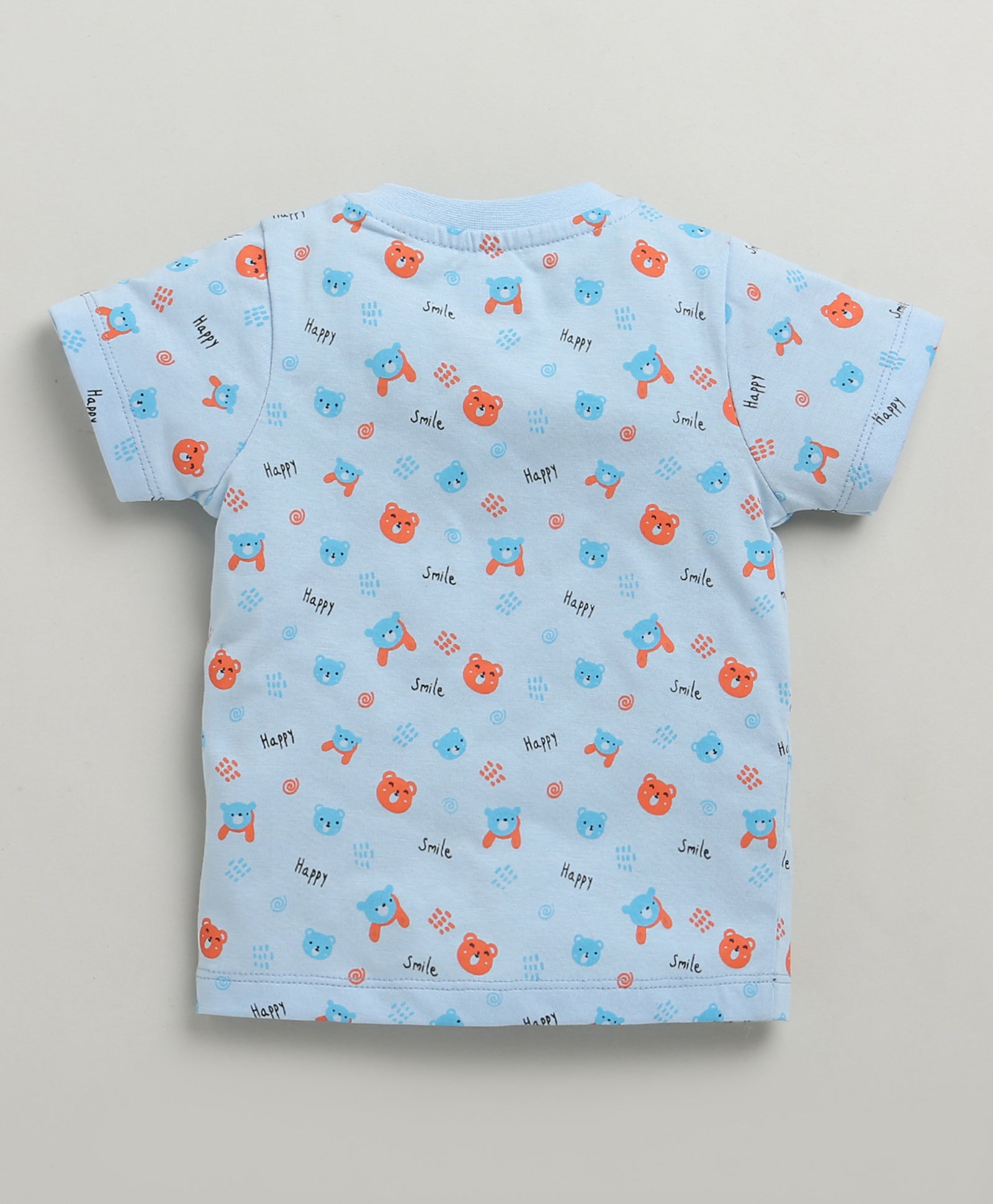 BUMZEE Sky Blue Baby Boys Half Sleeves Jabla & Short Set