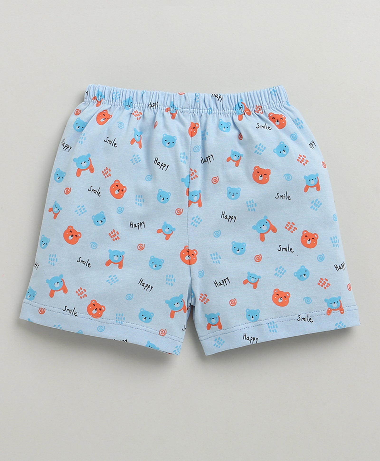 BUMZEE Sky Blue Baby Boys Half Sleeves Jabla & Short Set