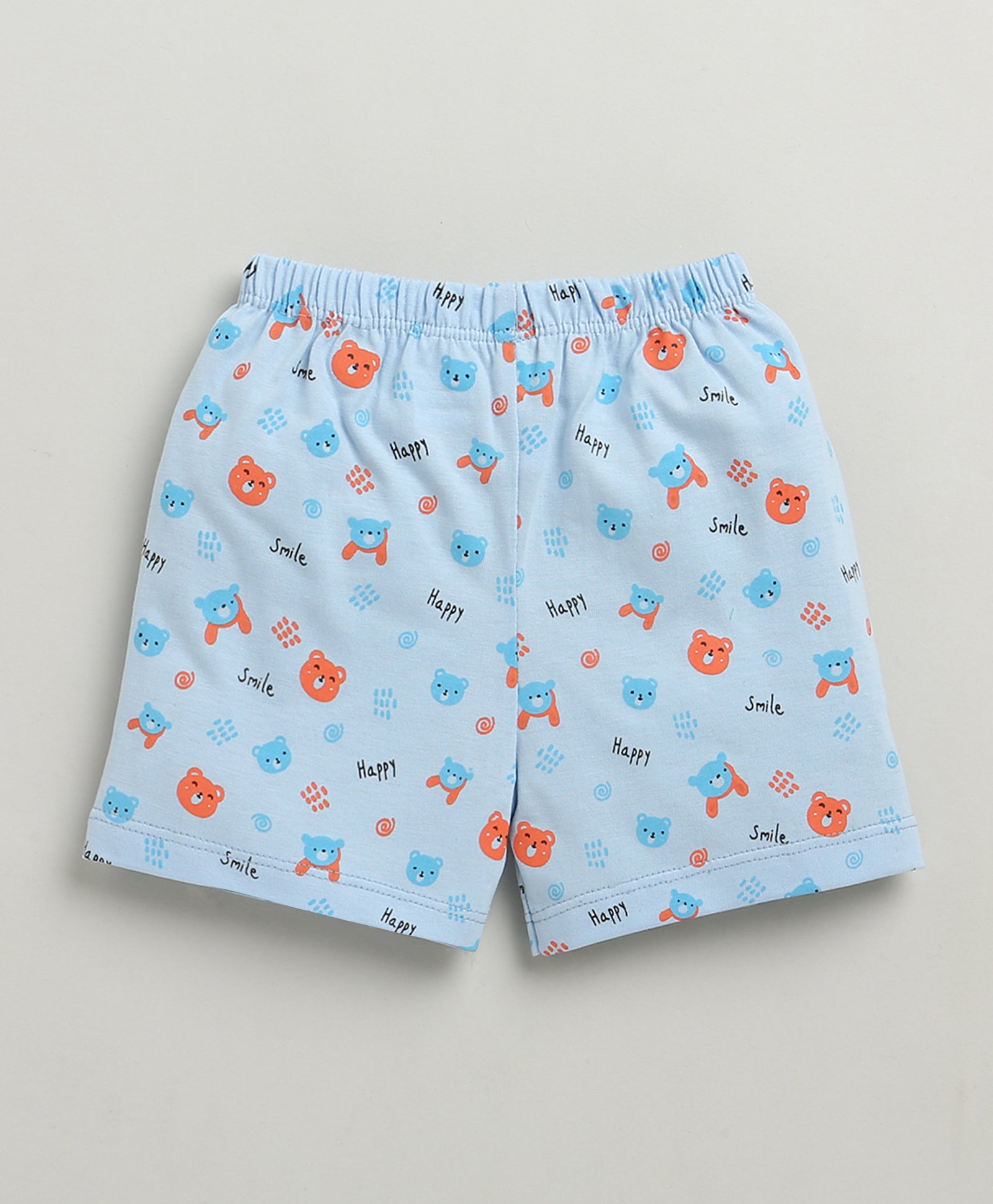 BUMZEE Sky Blue Baby Boys Half Sleeves Jabla & Short Set