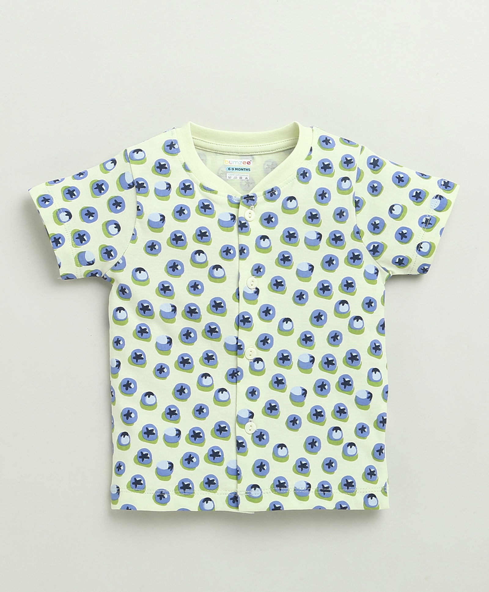BUMZEE Lime Green Baby Girls Half Sleeves Jabla & Short Set