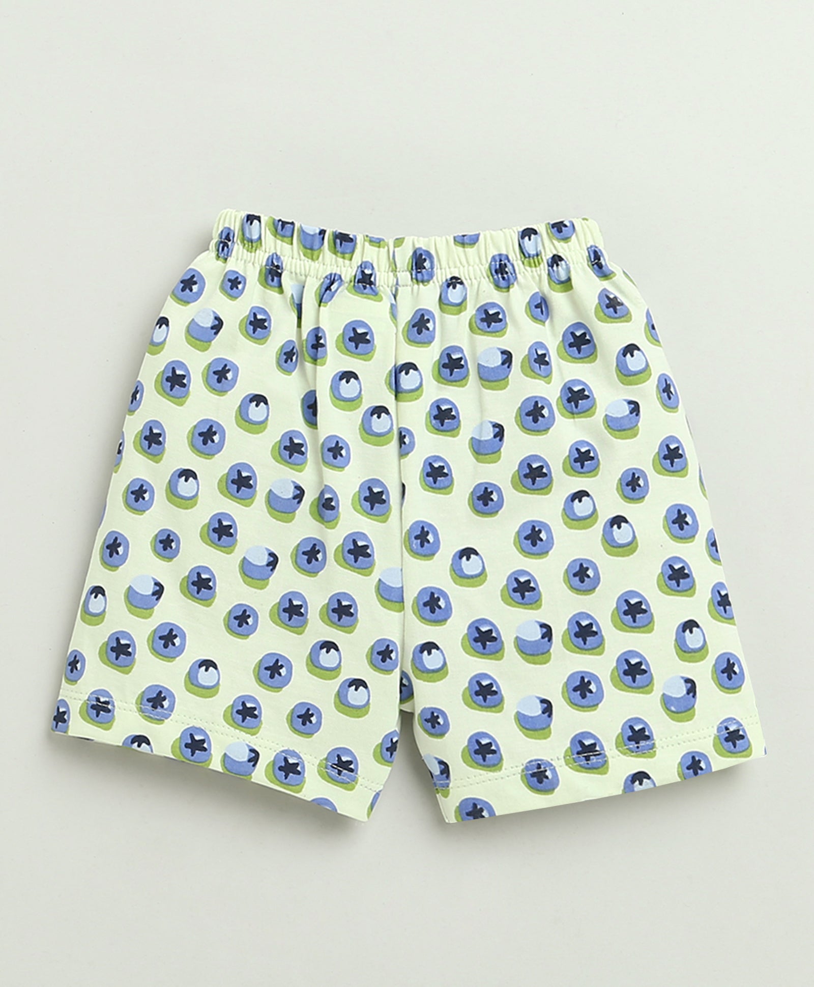 BUMZEE Lime Green Baby Girls Half Sleeves Jabla & Short Set
