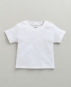 Bumzee Peach & White Animal Print Dungaree Set, Half Sleeves, 100% Cotton
