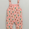 Boys 100% Cotton Animal Dungaree Set - Peach & White