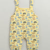 Boys 100% Cotton Animal Dungaree Set - Yellow & White
