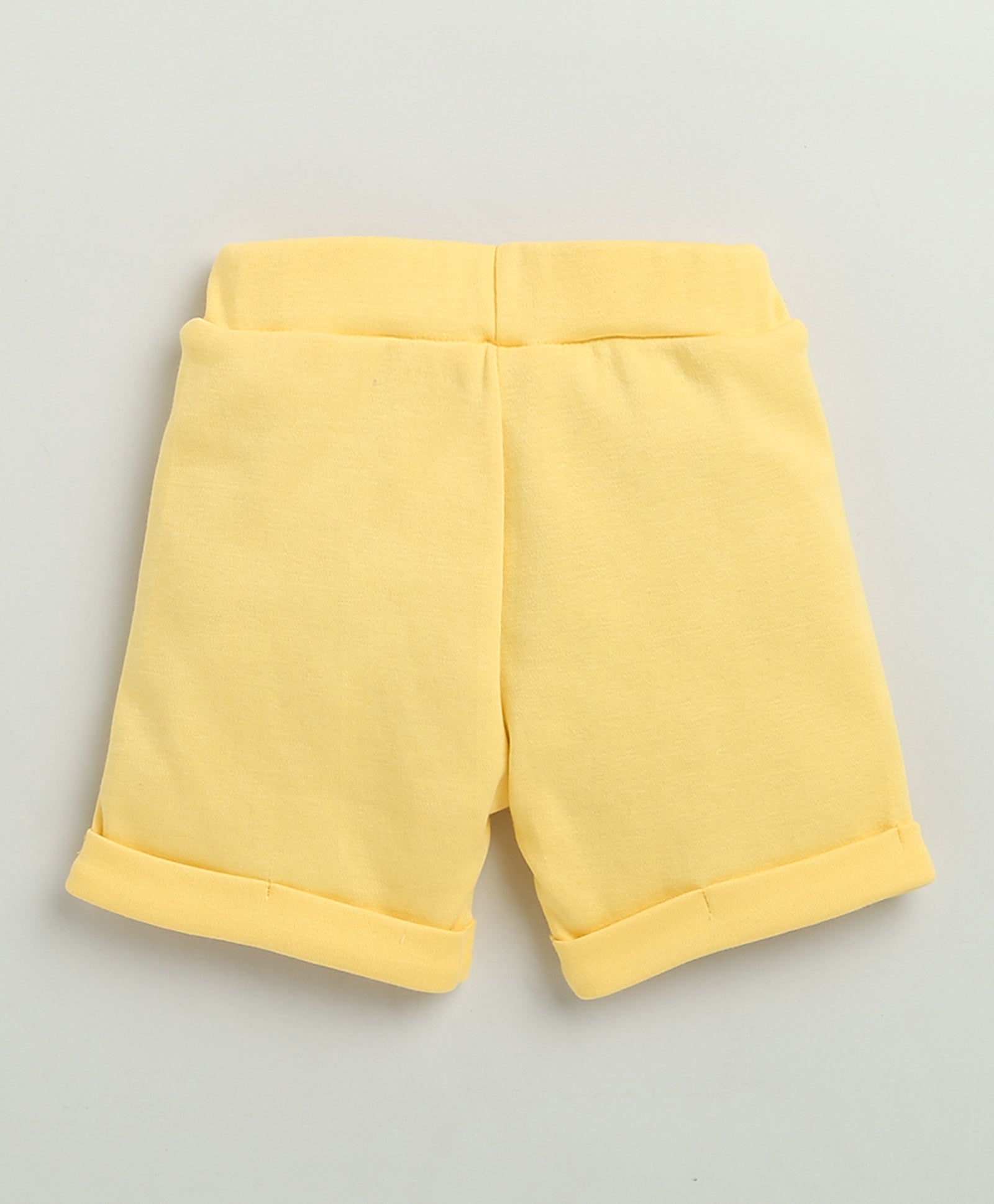 BUMZEE White & Yellow Baby Boys Half Sleeves Jabla & Short Set
